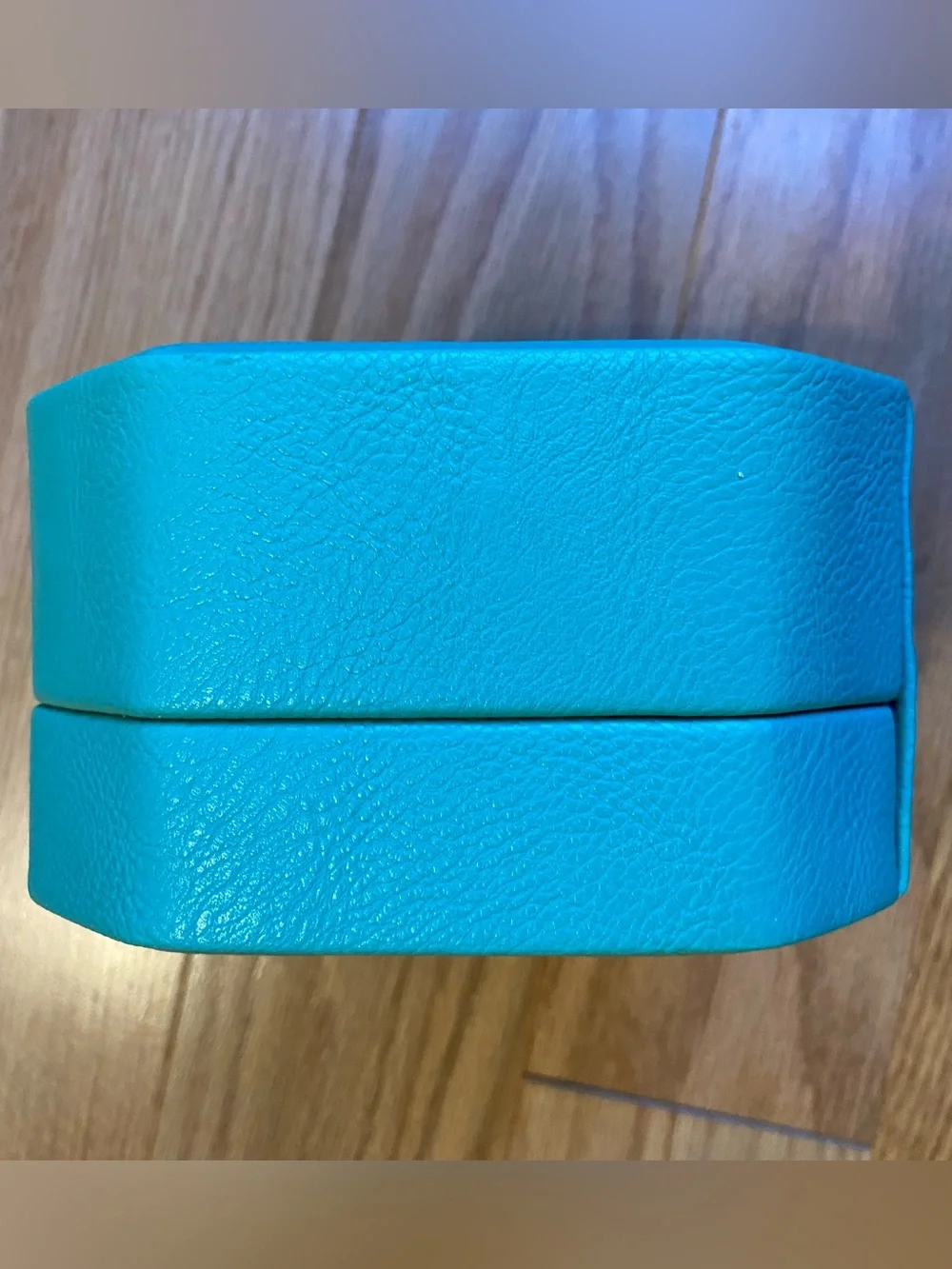 Turquoise Leatherette Jewelry Box with Silver Lock